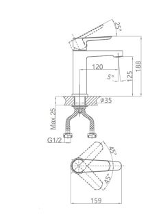 Смеситель для раковины DQ Bayern.Mnchen DA1562108 белый